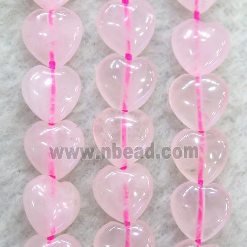 Pink Rose Quartz Heart Beads