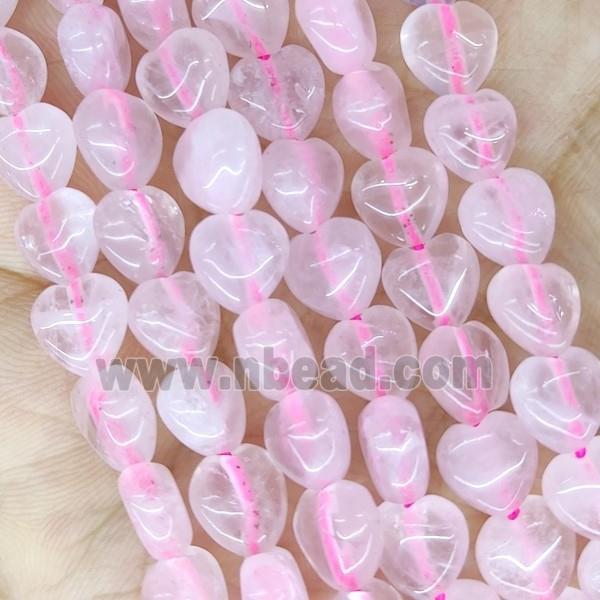 Pink Rose Quartz Heart Beads