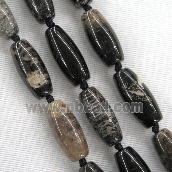 Black Coral Fossil Rice Beads