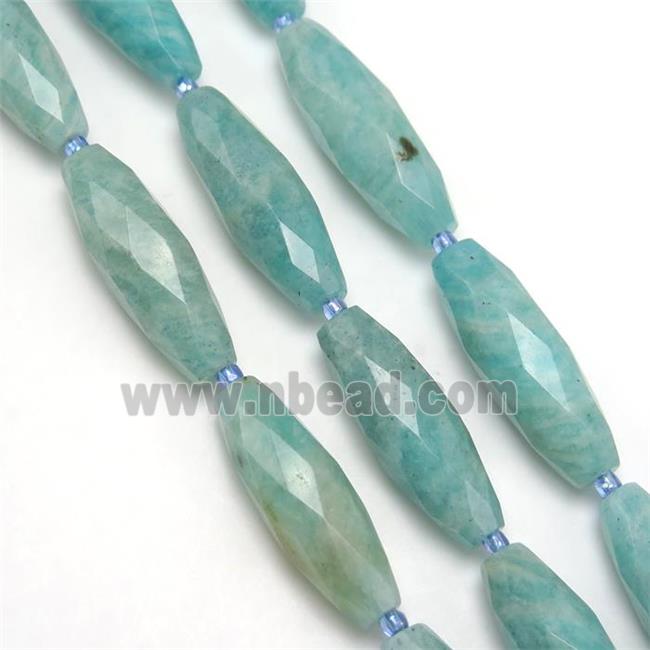 gren Amazonite beads, faceted rice