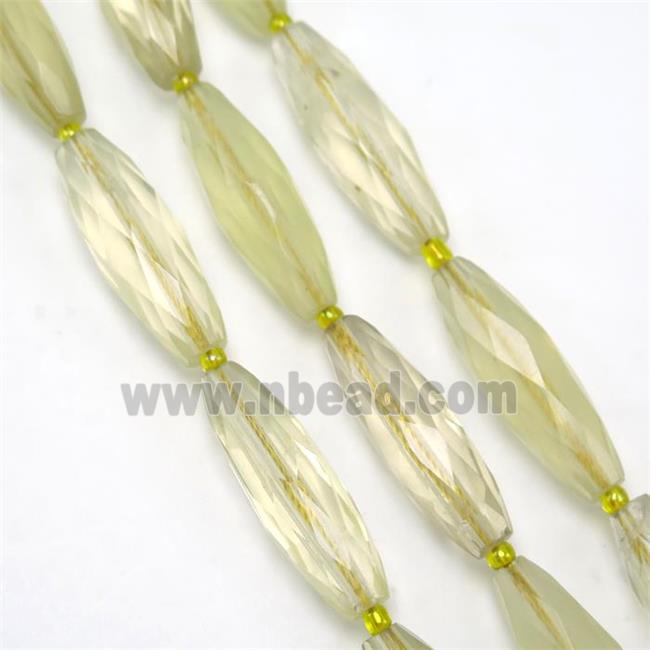 Lemon Quartz beads, faceted rice