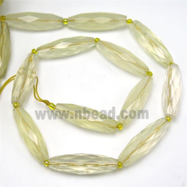 Lemon Quartz beads, faceted rice