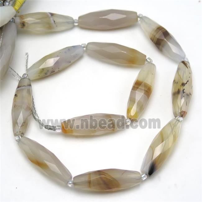 Heihua montana Agate Beads, faceted rice