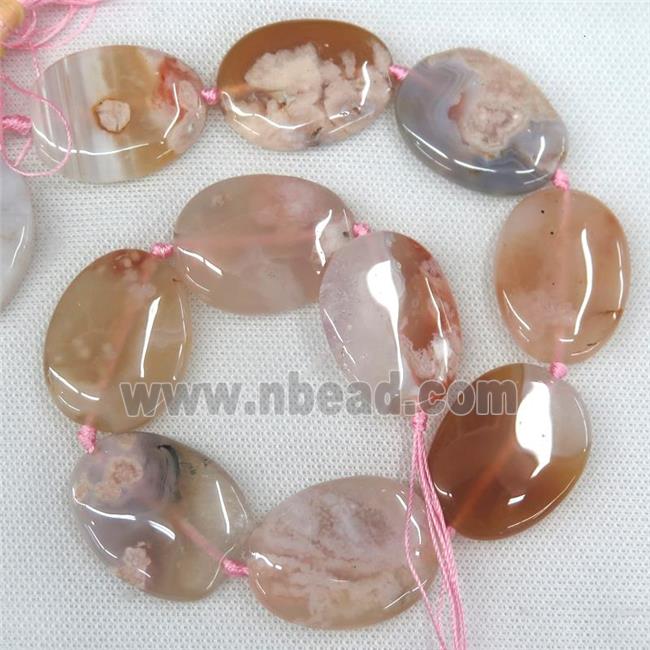 pink Cherry Agate slab beads, freeform