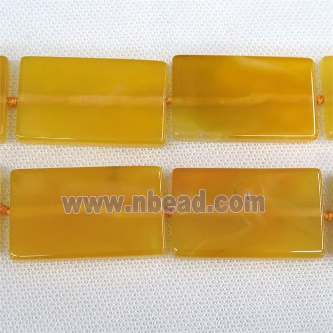 yellow Agate Beads, rectangle, dye