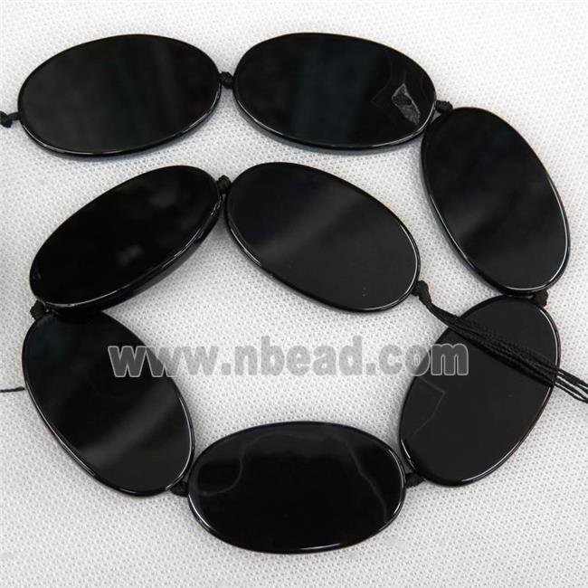 black Agate Beads, oval, dye