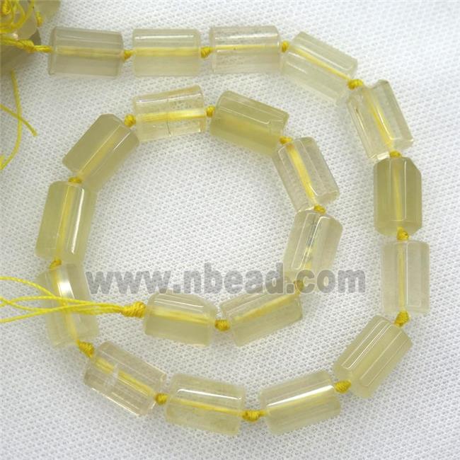 Lemon Quartz beads, faceted Column