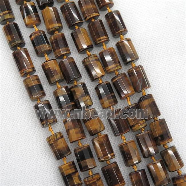 Tiger eye stone beads, faceted Column