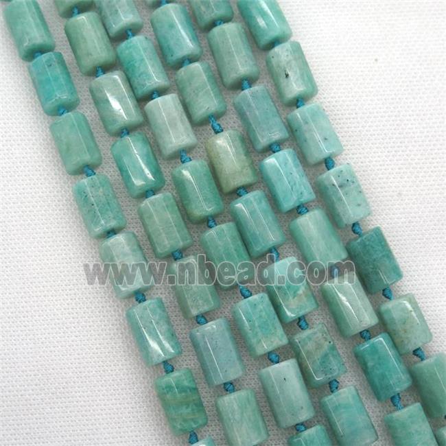 Green Amazonite Beads, faceted column