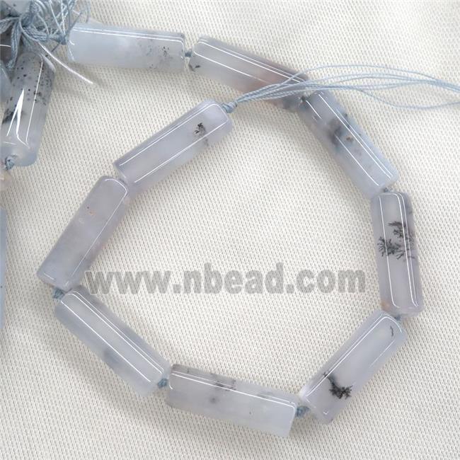 blue Chalcedony Agate column beads