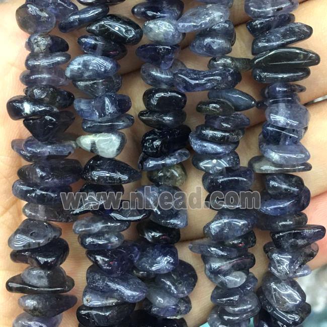 Tanzanite beads chip, freeform, inkblue