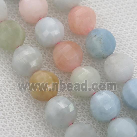 Morganite Beads, multi-color, faceted round