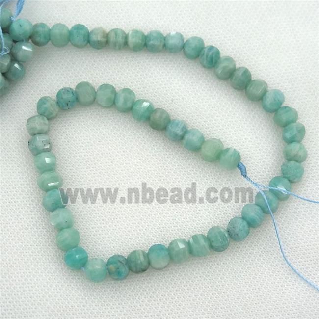 green Amazonite Beads, faceted round