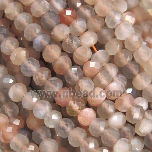 MoonStone Beads, faceted rondelle