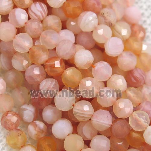 red Botswana Agate Beads, faceted round