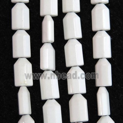 white Oxidative Agate bullet beads