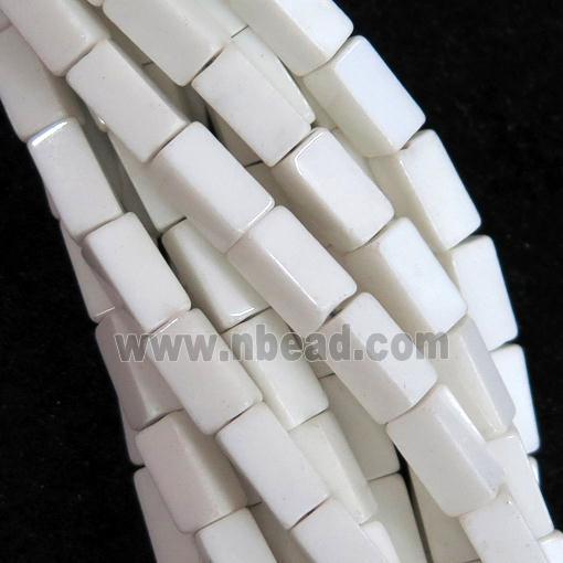 white Oxidative Agate cuboid beads