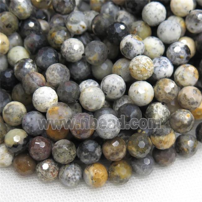 Moss Opal Jasper Beads, faceted round, A grade