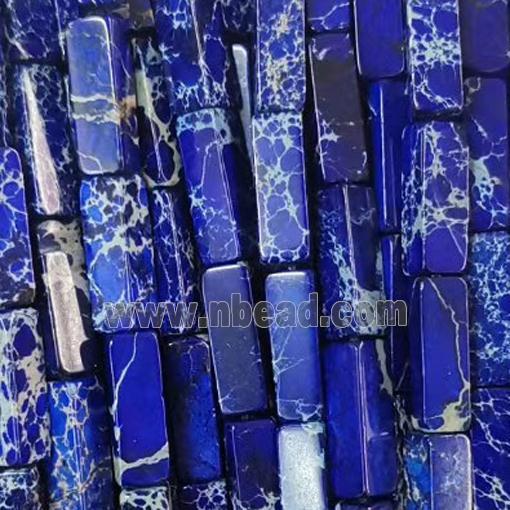 royal blue Imperial Jasper tube beads