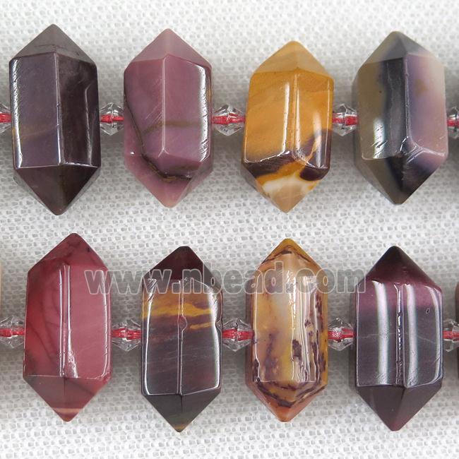 Mookaite bullet beads