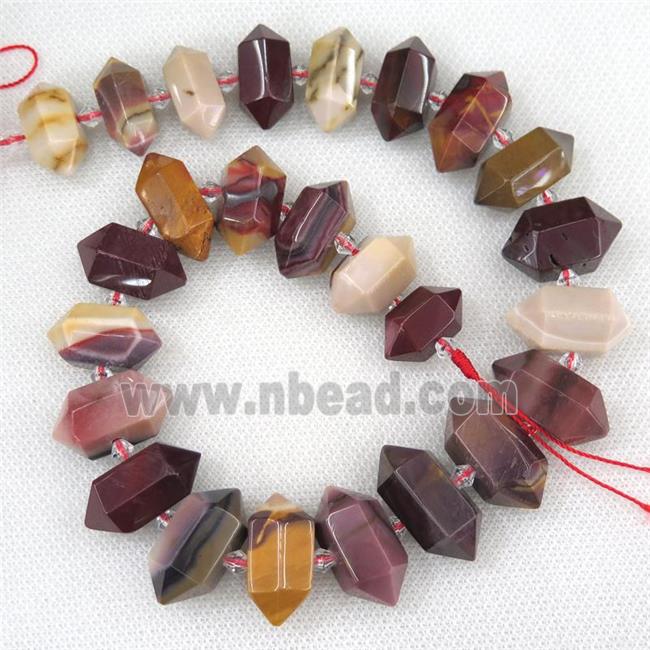 Mookaite bullet beads