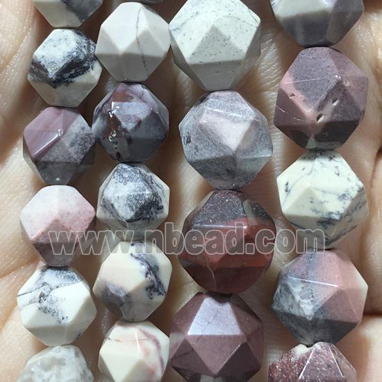 matte porcelain Jasper beads, faceted round