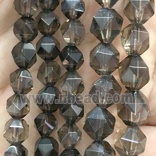 faceted round Smoky Quartz beads