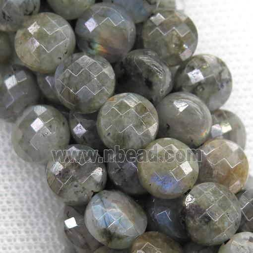 Labradorite beads, faceted circle