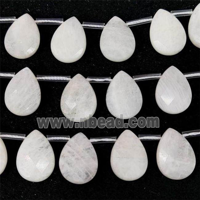 white River Jasper beads, faceted teardrop, top-drilled