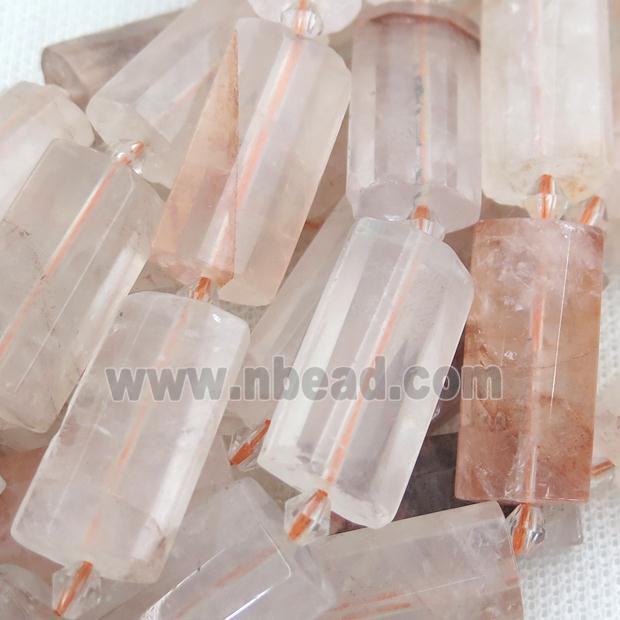 red Hematoid Quartz Beads, faceted rectangle