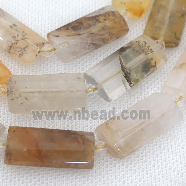 landscape Quartz Beads, faceted rectangle