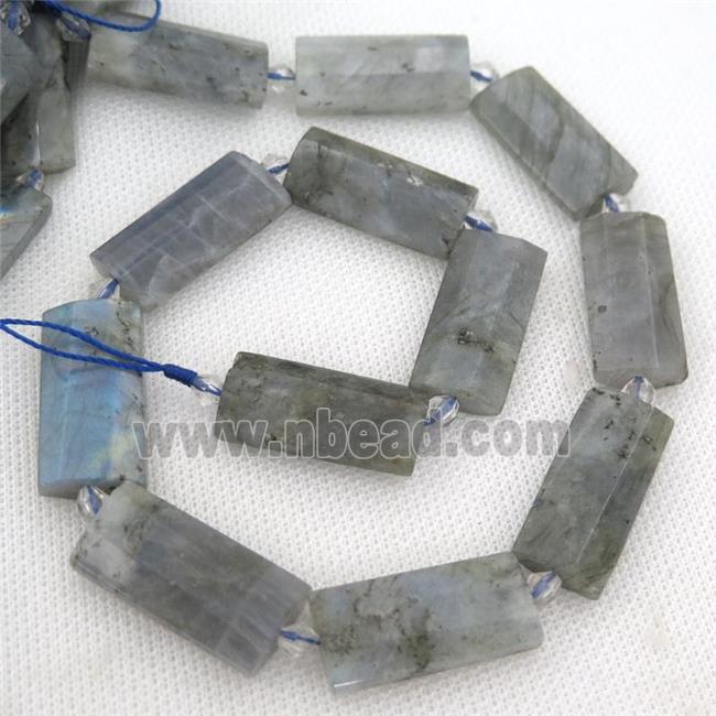 Labradorite Beads, faceted rectangle