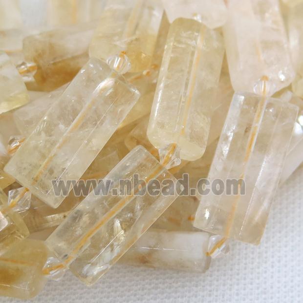 Citrine Beads, faceted rectangle