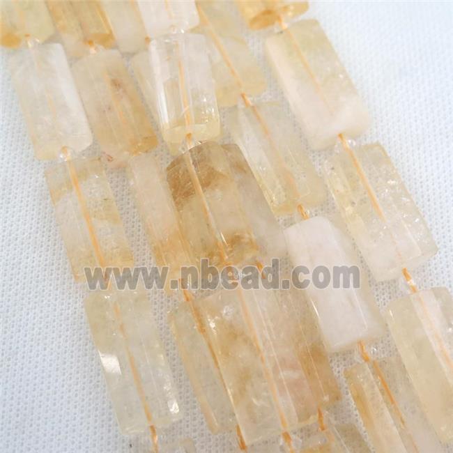 Citrine Beads, faceted rectangle