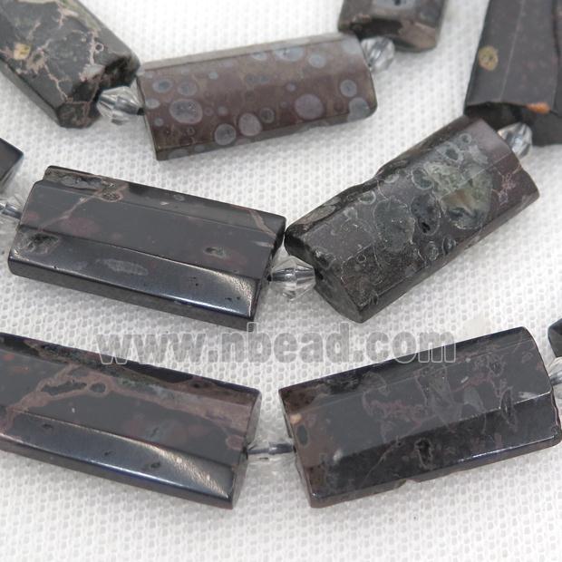 plum blossom Jasper Beads, faceted rectangle