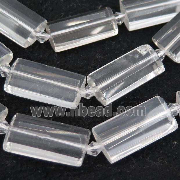 Clear Quartz Beads, faceted rectangle