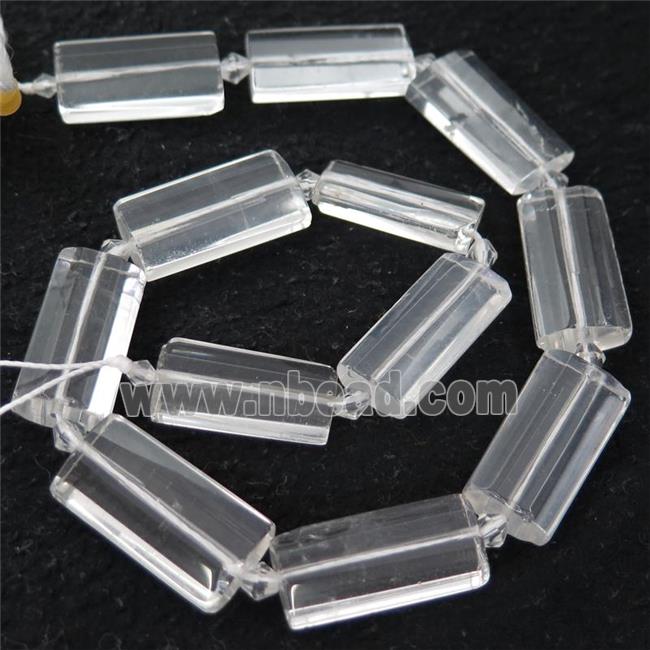 Clear Quartz Beads, faceted rectangle