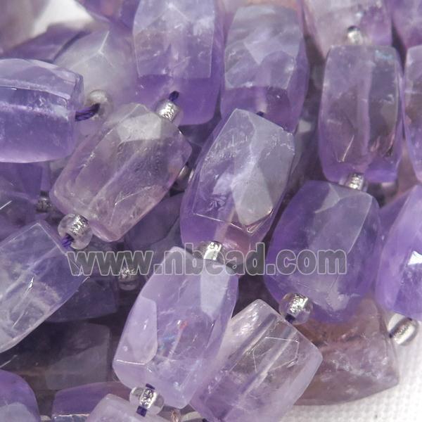 purple Amethyst Beads, faceted Cuboid