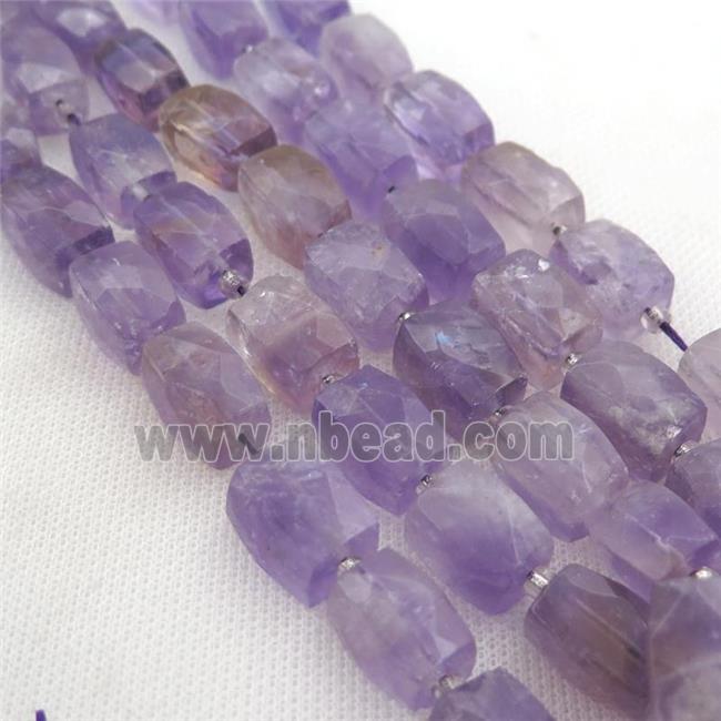 purple Amethyst Beads, faceted Cuboid