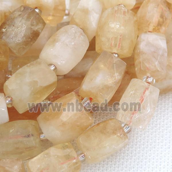 Citrine Beads, faceted Cuboid