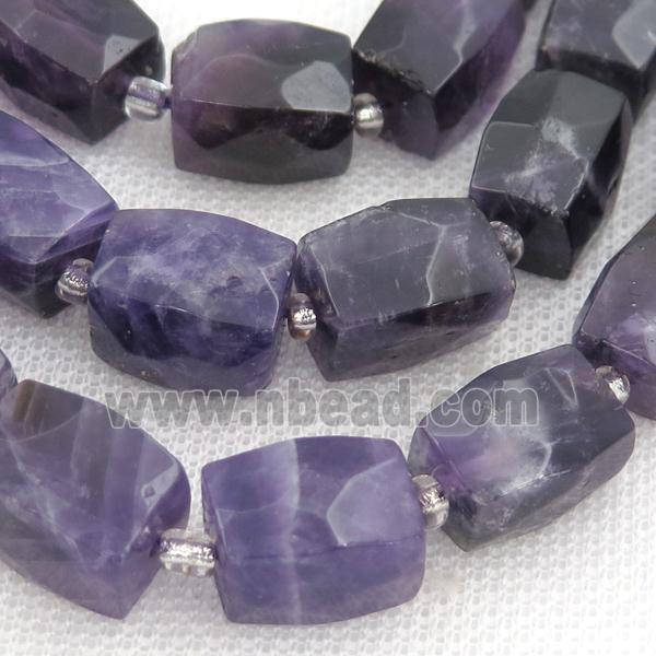 purple Amethyst Beads, faceted Cuboid