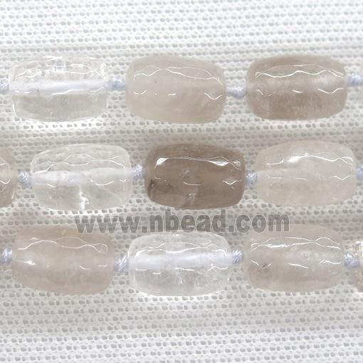 Clear Quartz beads, faceted barrel