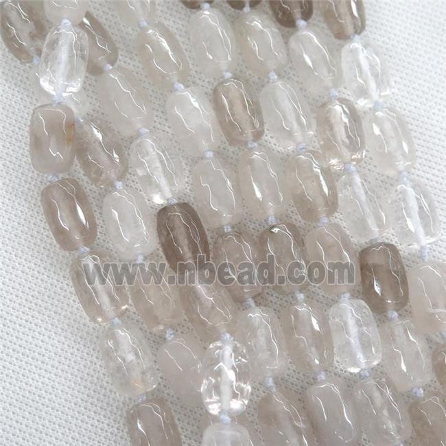 Clear Quartz beads, faceted barrel