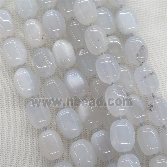 lt.blue Chalcedony Agate oval beads