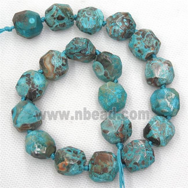 blue Ocean Jasper beads, faceted irregular