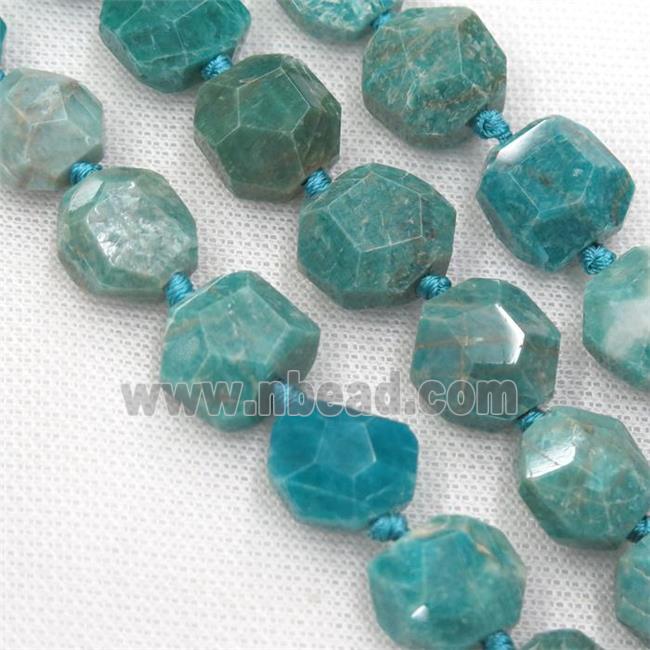 gree Russian Amazonite Beads, faceted freeform