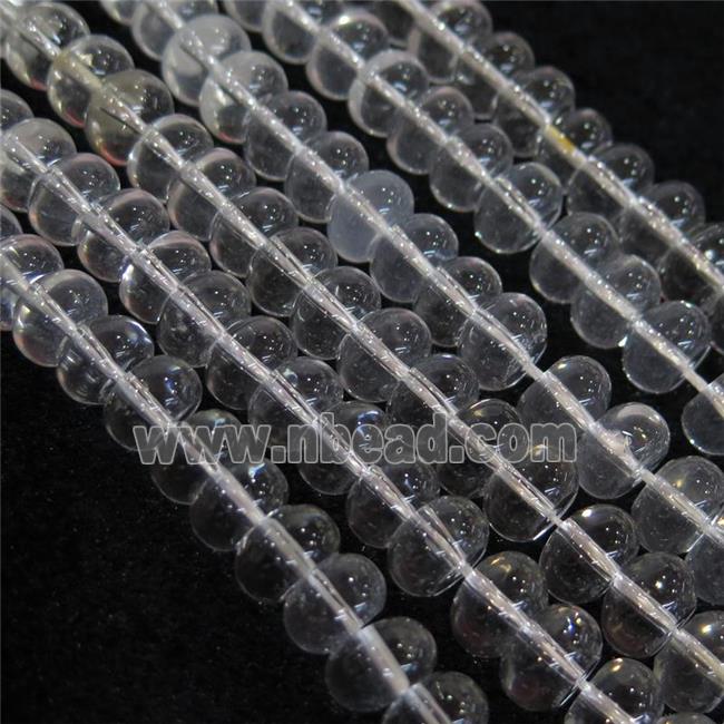 smooth rondelle Clear Quartz Beads