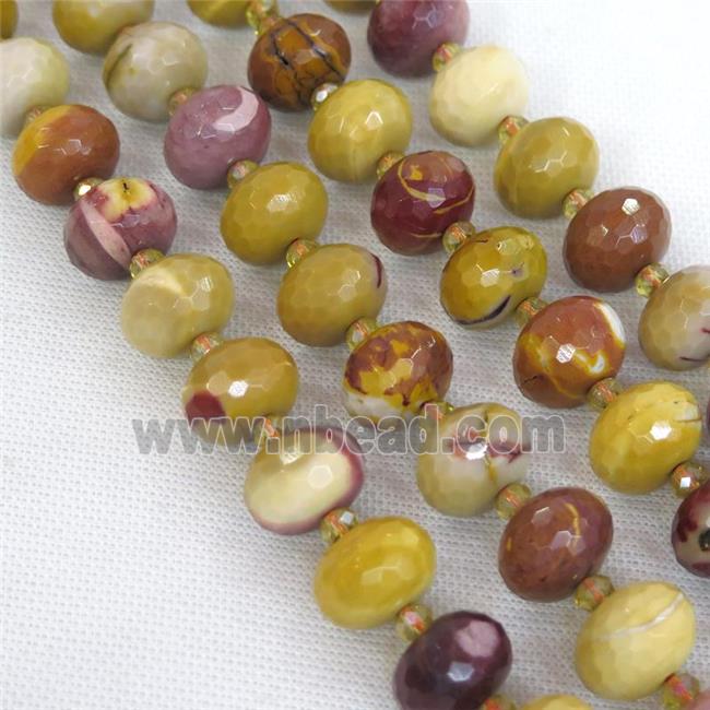 Mookaite beads, faceted rondelle