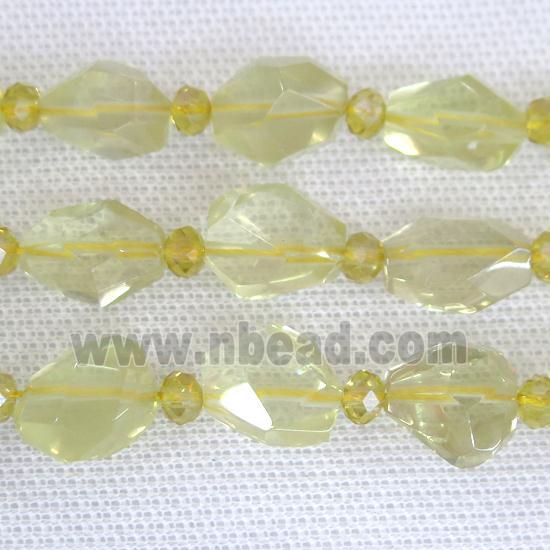 Lemon Quartz Beads, freeform