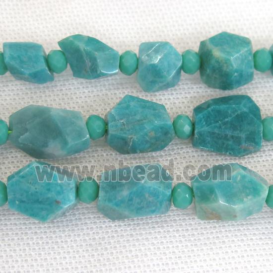 green Russian Amazonite Irregular Nugget Beads